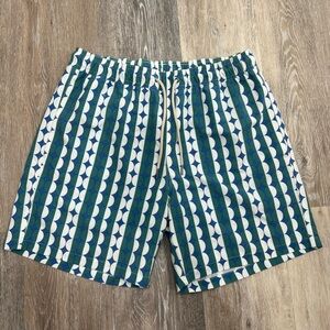 Fair Harbor Men’s Geometric Blue and Green Shorts